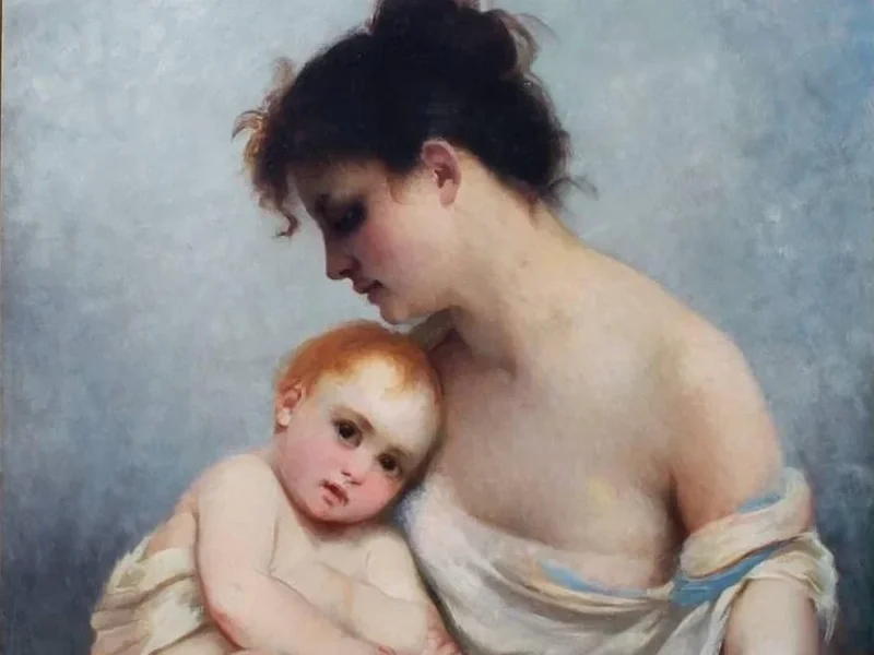 1846-Charles Edward Hallé - Madre e figlio